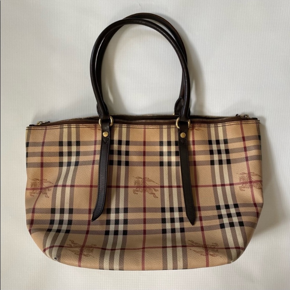 Burberry Haymarket Small Salisbury Tote Chocolate - Picture 1 of 9